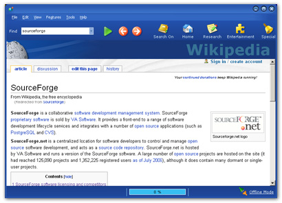 WikiBrowse 1.0 User Interface